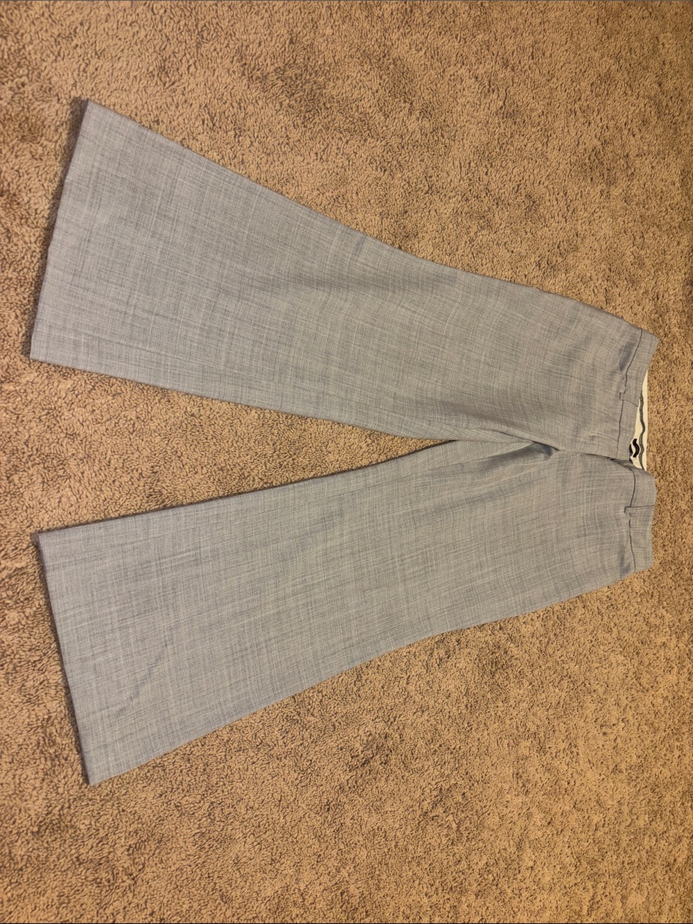 High-Rise Wide-Leg Pants in Pale Blue Check